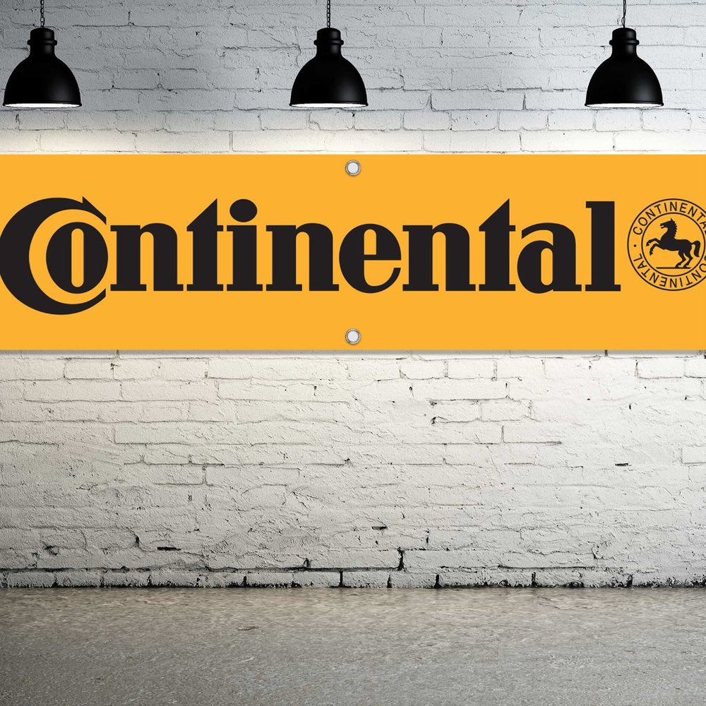CONTINENTAL Tires Logo Vinyl Banner 1.5x6ft. Sign Service Shop Mechanic Garage